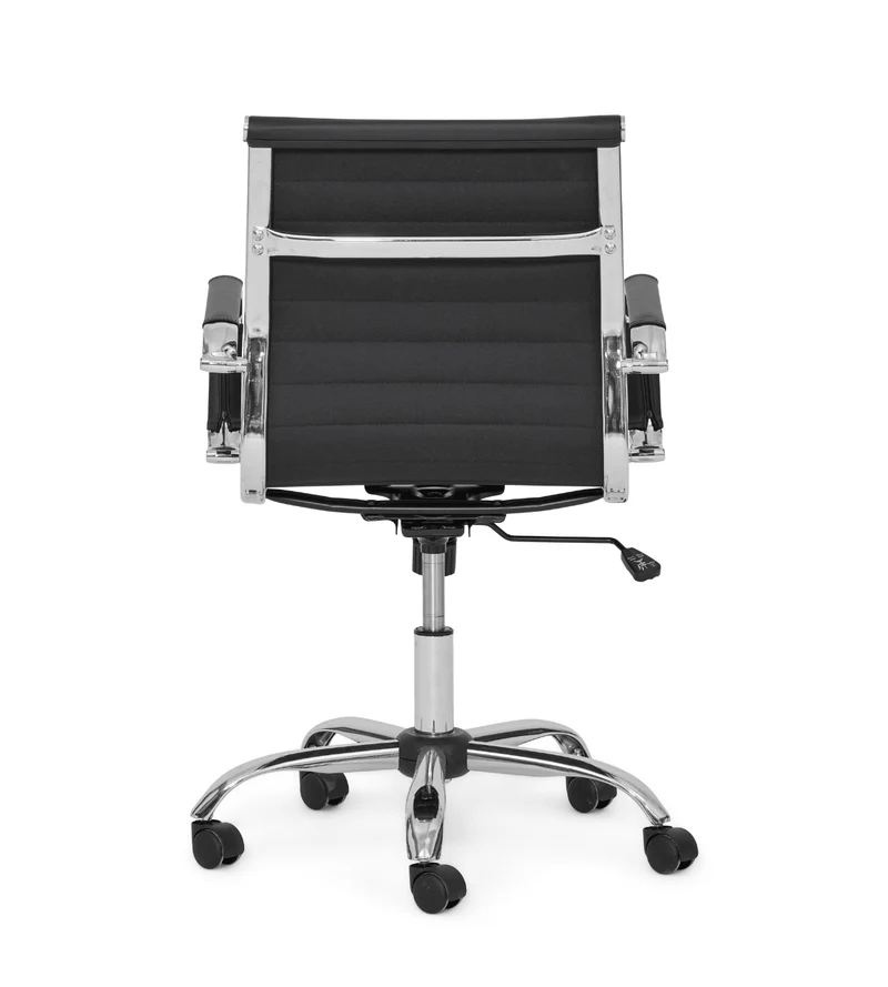 Benjamin-Bürostuhl mit Armlehnen in Schwarz/Chrom