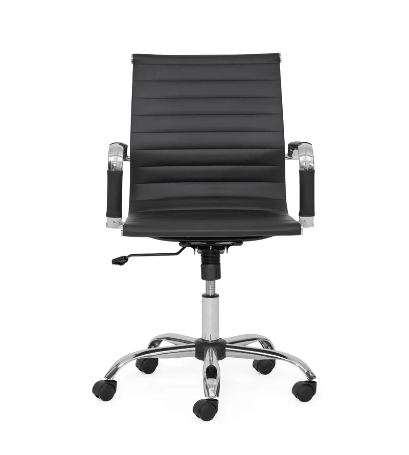 Benjamin-Bürostuhl mit Armlehnen in Schwarz/Chrom