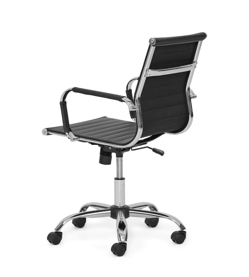 Benjamin-Bürostuhl mit Armlehnen in Schwarz/Chrom