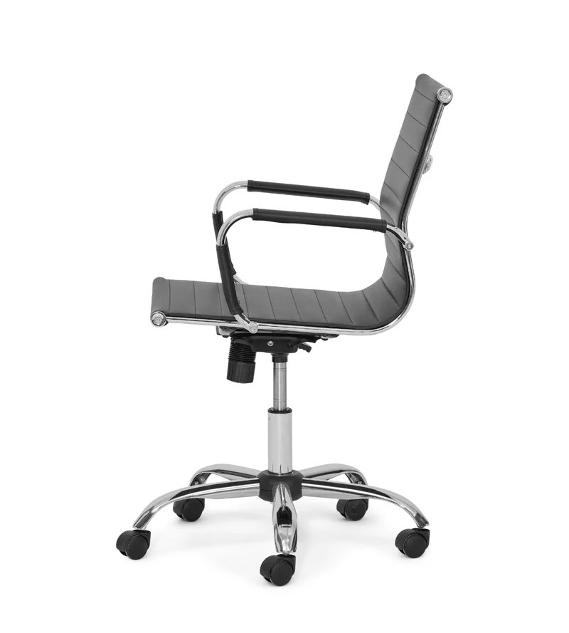 Benjamin-Bürostuhl mit Armlehnen in Schwarz/Chrom
