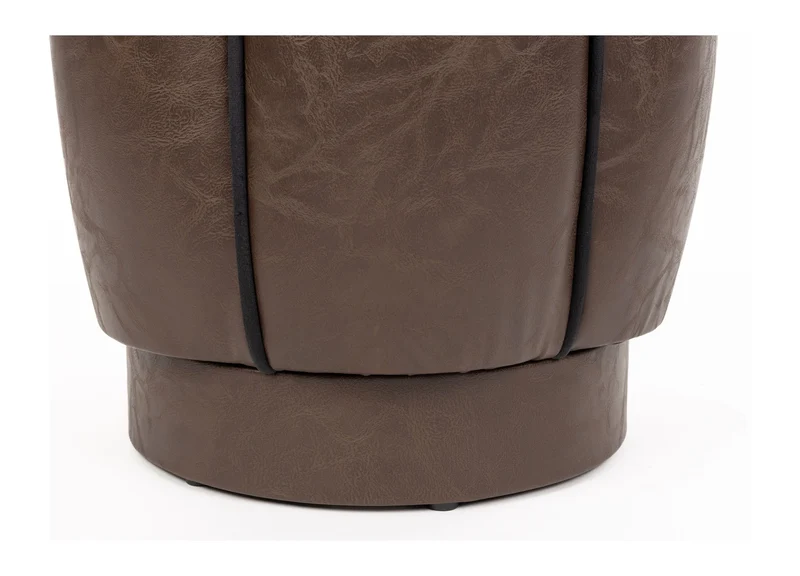 Pouf Donna von Dutchbone aus Leder in Dark Brown im Boho-Stil