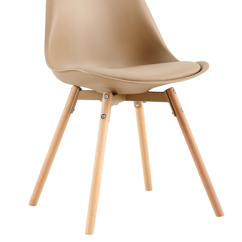 OATS 4er-Set Esszimmerstühle, gepolstert, Khaki/Helles Khaki