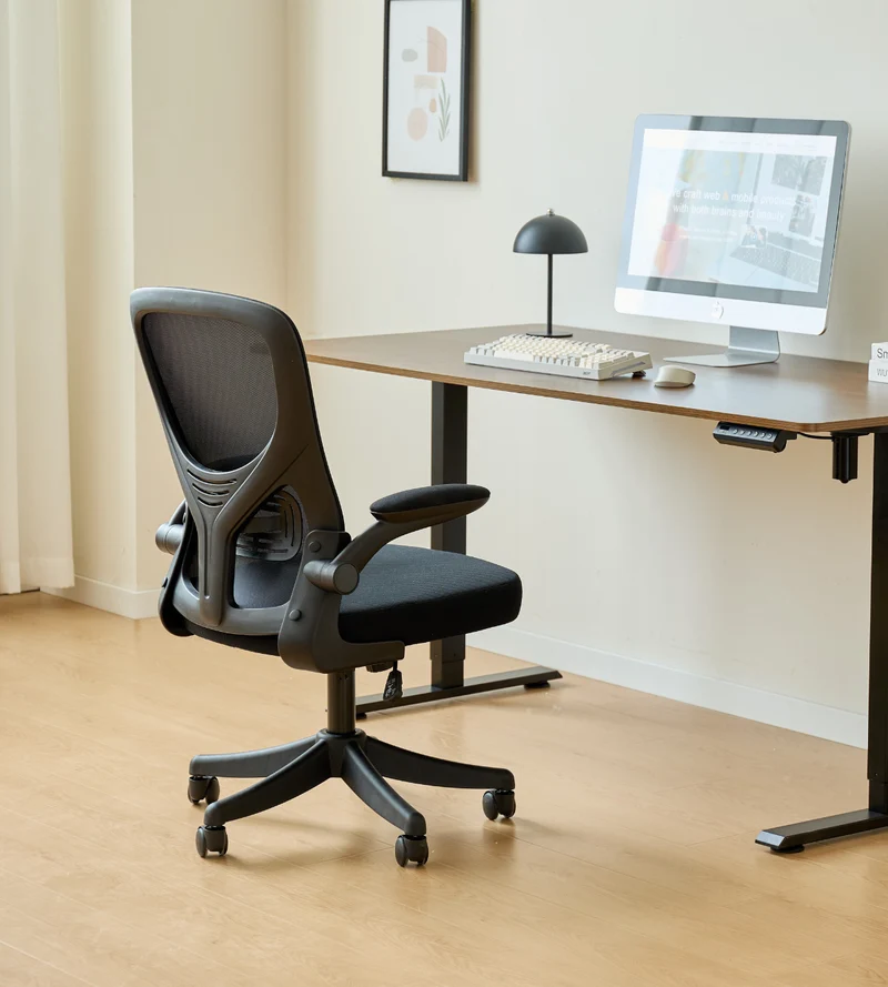Bürostuhl „Felix“ in schwarzem Netzgewebe/schwarz