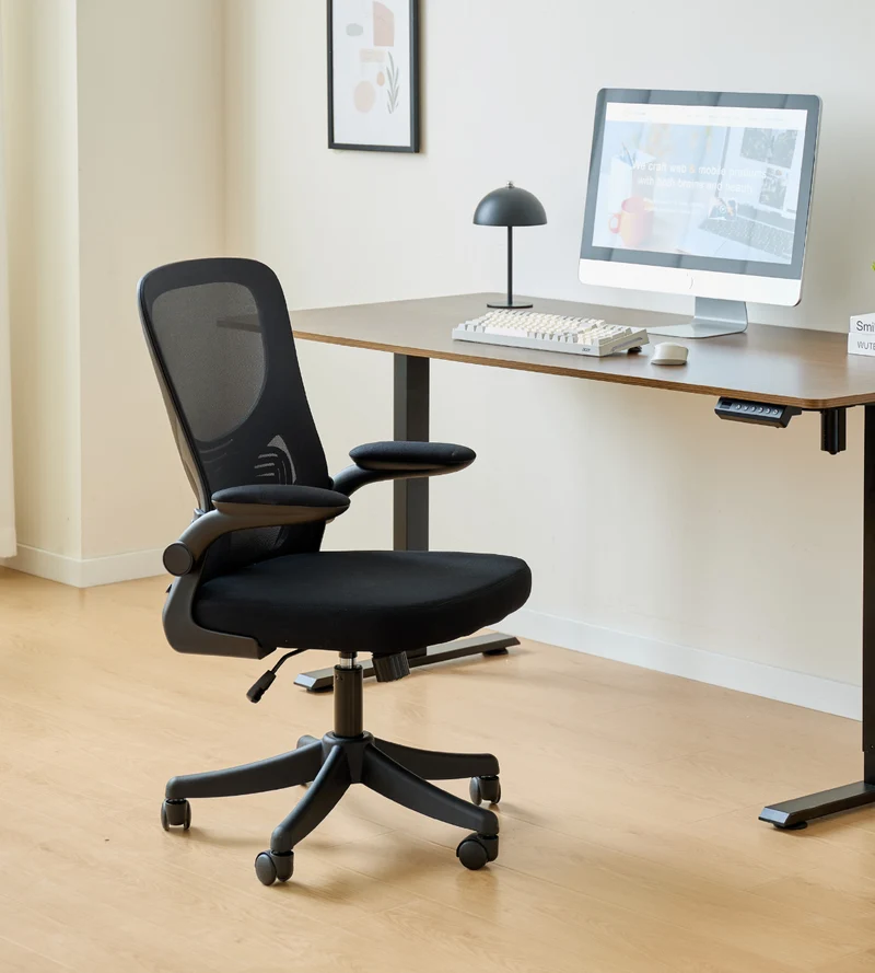 Bürostuhl „Felix“ in schwarzem Netzgewebe/schwarz