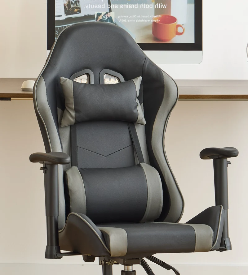 Julian Gaming-Stuhl aus schwarzem/grauem Kunstleder