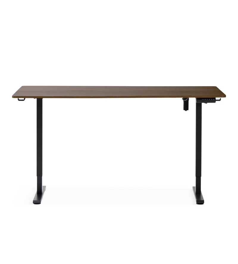Damian Höhenverstellbarer Schreibtisch 160 x 80 cm aus geräuchertem Eichenfurnier