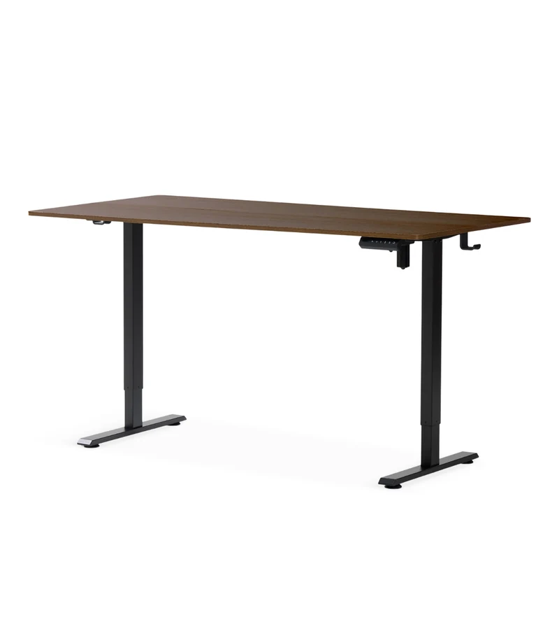 Damian Höhenverstellbarer Schreibtisch 160 x 80 cm aus geräuchertem Eichenfurnier