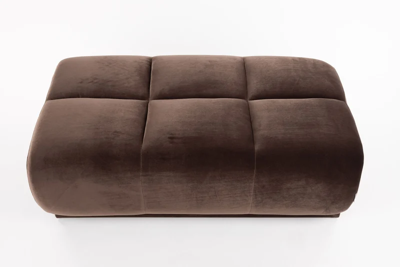 Hocker Hazel Braun mit rundem Design und Polyesterbezug von Zuiver