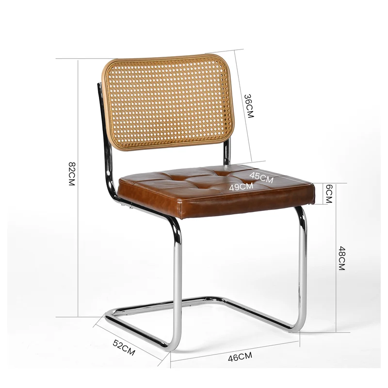 Mid-Century Rattan-Style Klassisches Stuhlset 2er - Langlebig und Benutzerfreundlich | EGGREE