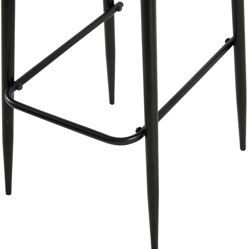 Moderner Barstuhl im Industriestil aus Eisen, atmungsaktive, hohle Rückenlehne, 4er-Set – Schwarz/Weiß
