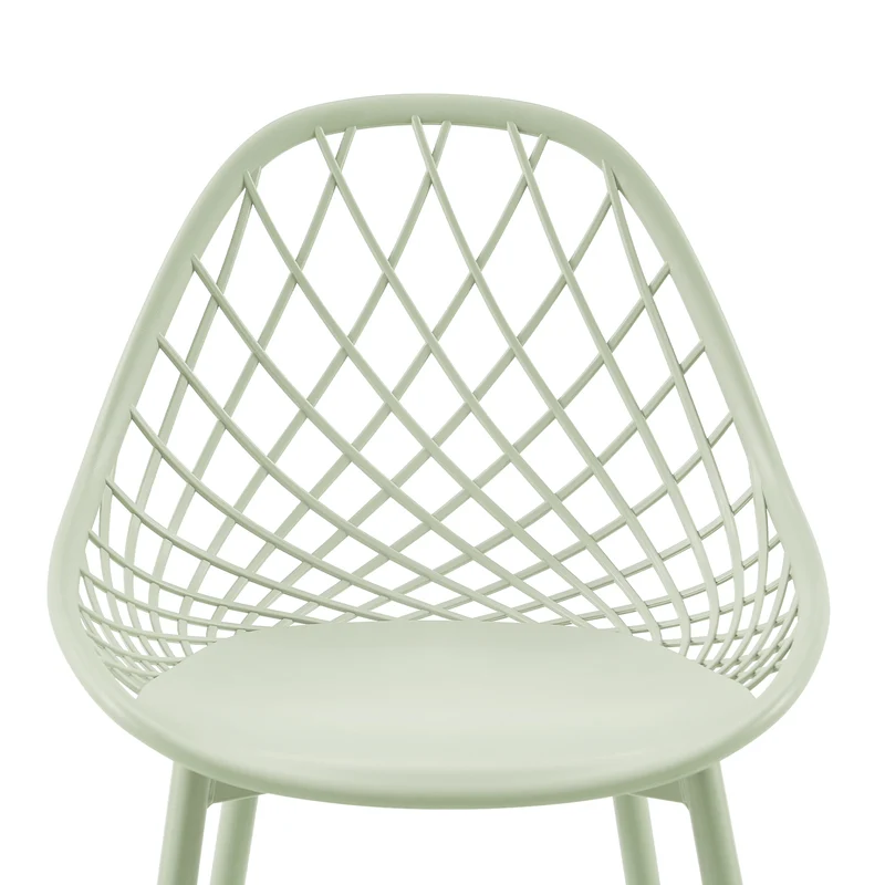 Morandi Color Metal Side Chair (4er-Set) - Bohnenpaste/Eiscremegrün/Khaki-MILAN