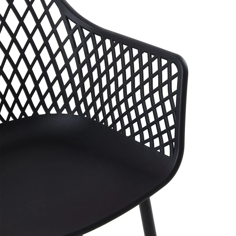 ROME Hollow Arm Chair (6er-Set) – Schwarz/Weiß