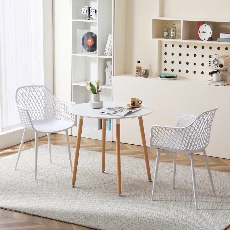 ROME Hollow Arm Chair (4er-Set) – Weiß