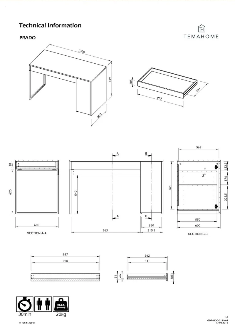 Schreibtisch Prado - TemaHome