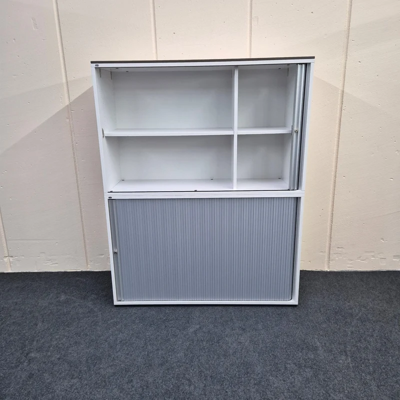 Aufsatz-Sideboard / VS Büromöbel / weiß / 120 cm / 4 Ordnerhöhen
