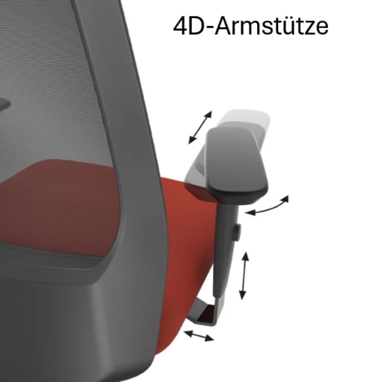 Bürodrehstuhl AirPad mit hohem Netzrücken und Kopfstütze