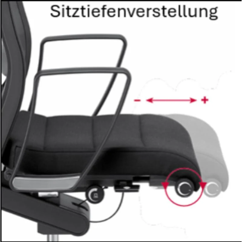 Bürodrehstuhl AirPad mit hohem Netzrücken und Kopfstütze