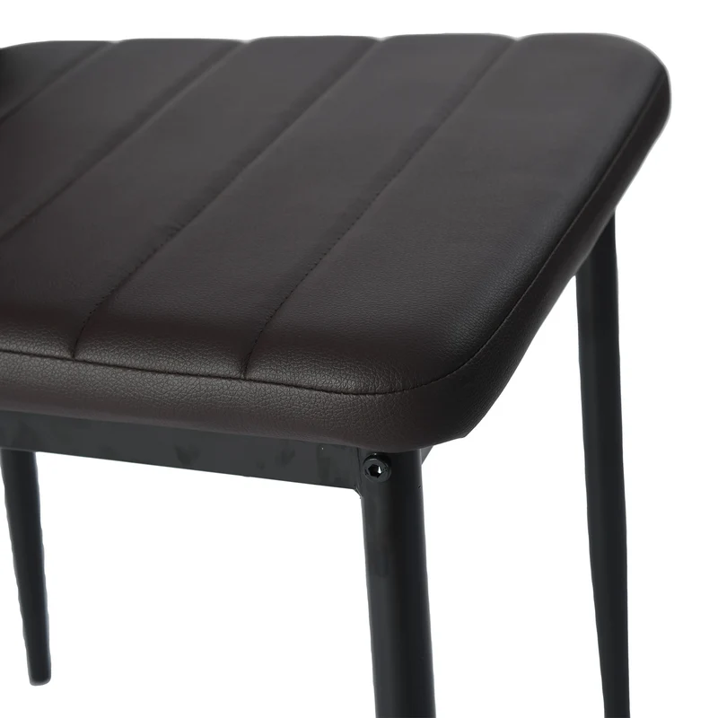 Mehrfarbiger PVC-Esszimmerstuhl – mattschwarze Beine, 41,5 x 52 x 98 cm, 4er-Pack