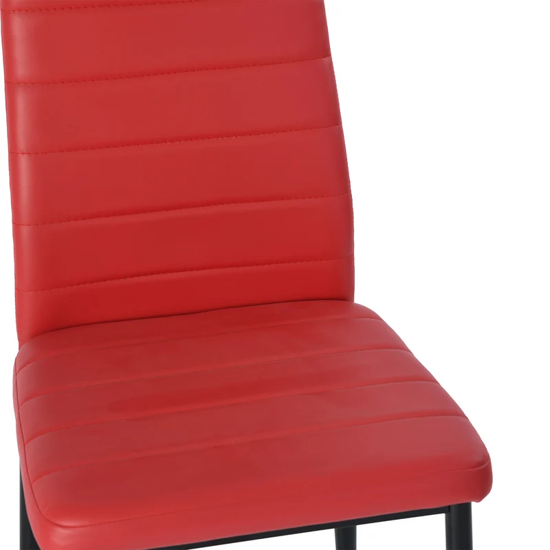 Mehrfarbiger PVC-Esszimmerstuhl – mattschwarze Beine, 41,5 x 52 x 98 cm, 4er-Pack
