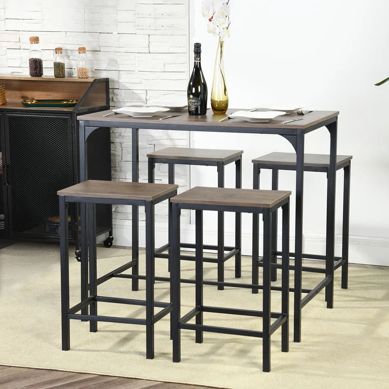 FAIRMAN Retro-Barstuhl aus MDF und schwarzem Eisenrohr
