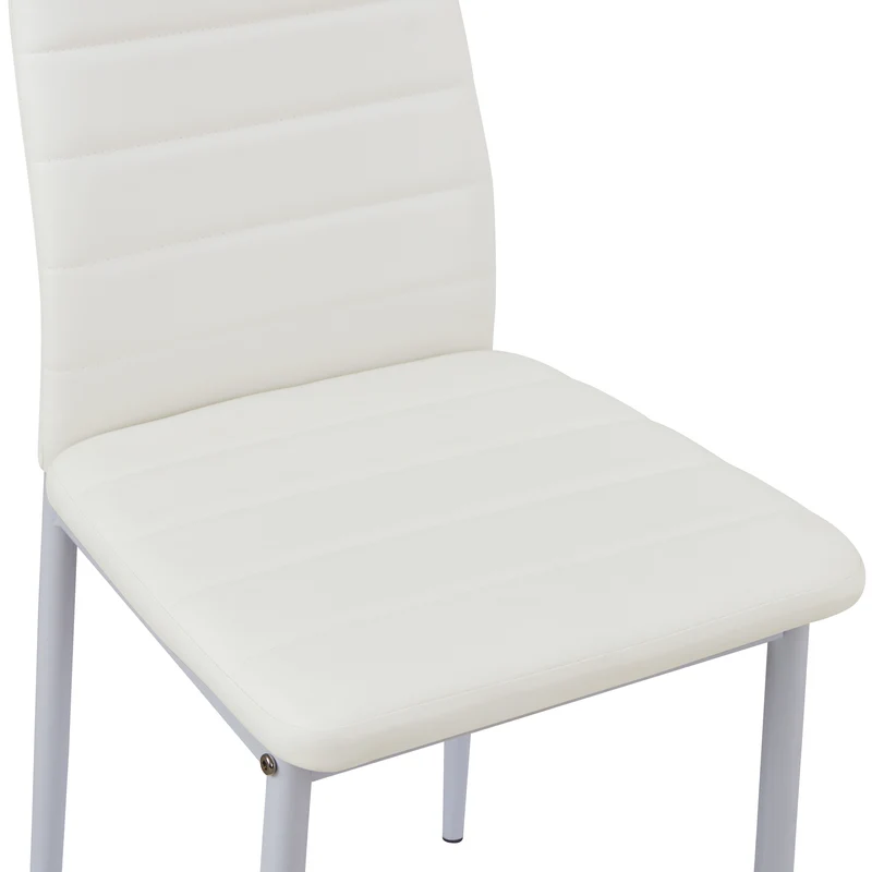 ANN PVC-Esszimmerstuhl Moderner Küchenstuhl Bequemer Polsterstuhl (set of 2)- Schwarz/Weiß/Dunkelgrau