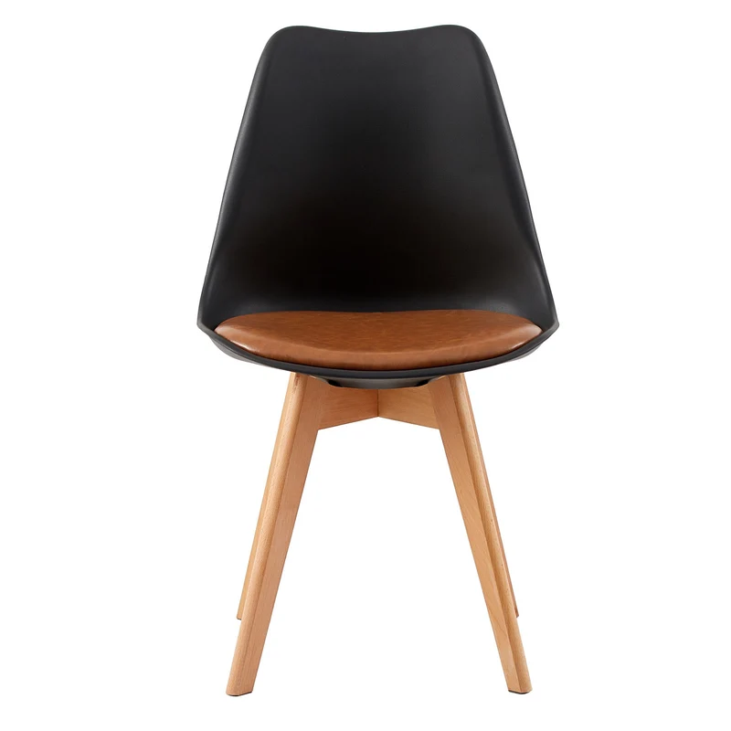 Esszimmerstuhl TULIP PP, Beine aus Buche, gepolsterter Stuhl im modernen Design – Schwarzbraun