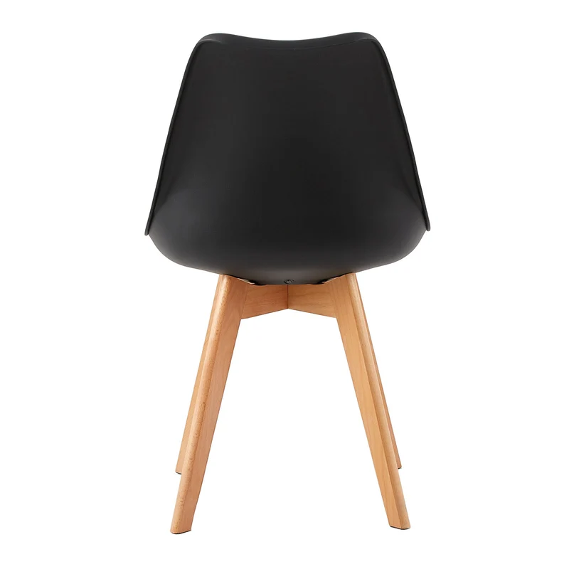 Esszimmerstuhl TULIP PP, Beine aus Buche, gepolsterter Stuhl im modernen Design – Schwarzbraun