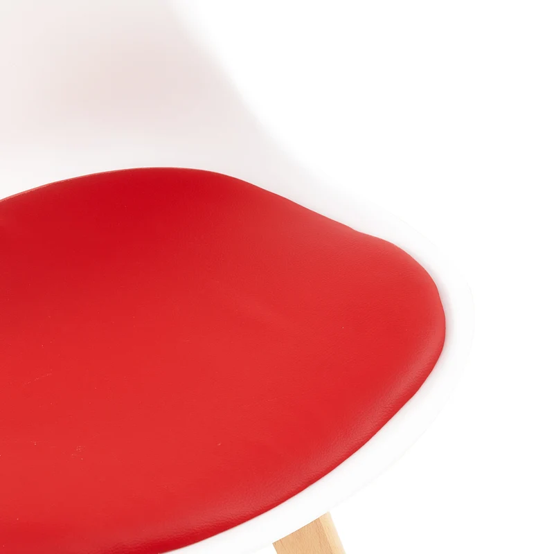 TULIP PP Esszimmerstuhl, gepolsterter Stuhl mit Buchenbeinen, Küchenstuhl aus Holz – Braun/Rosa/Grün/Hellblau/Rot