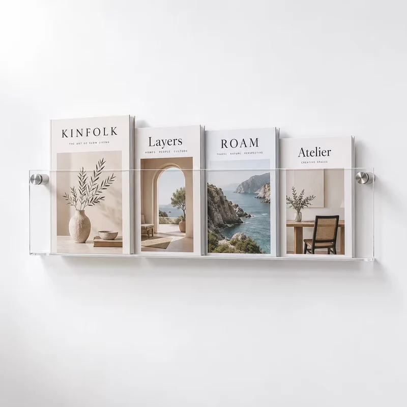Floating Acrylic Magazine Holder