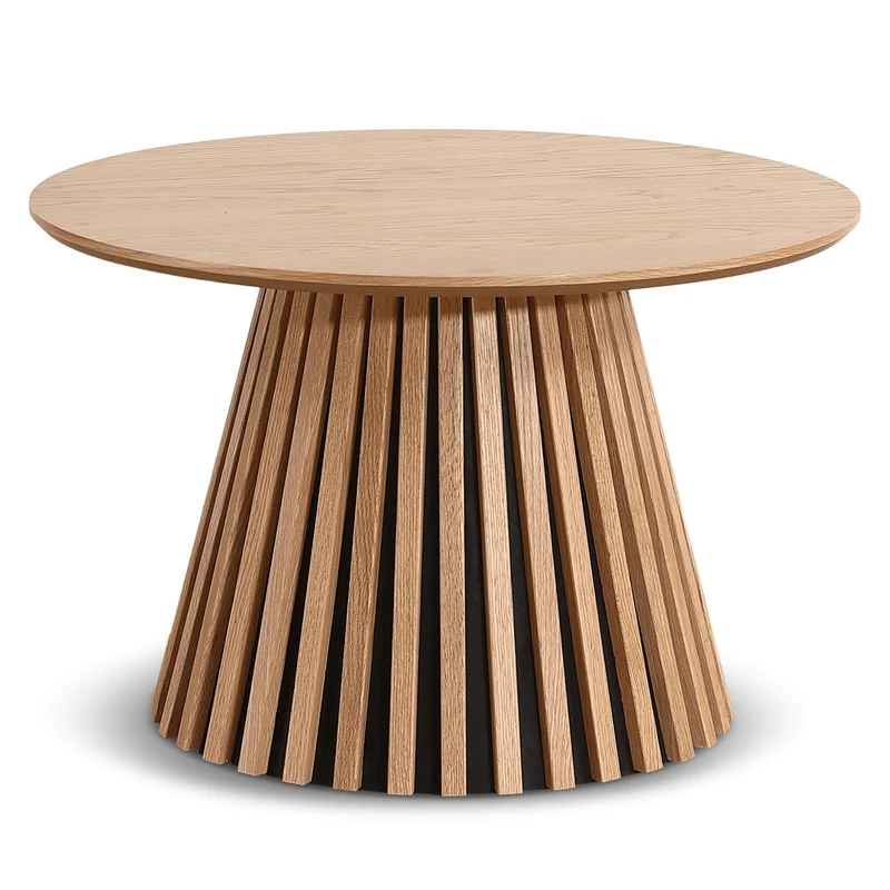 Lewis Lamellen-Couchtisch in natürlicher Eichenoptik Ø70 cm