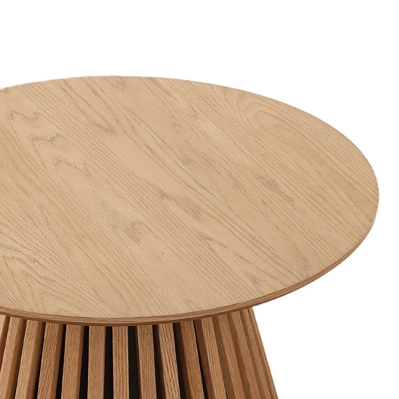Lewis Lamellen-Couchtisch in natürlicher Eichenoptik Ø70 cm