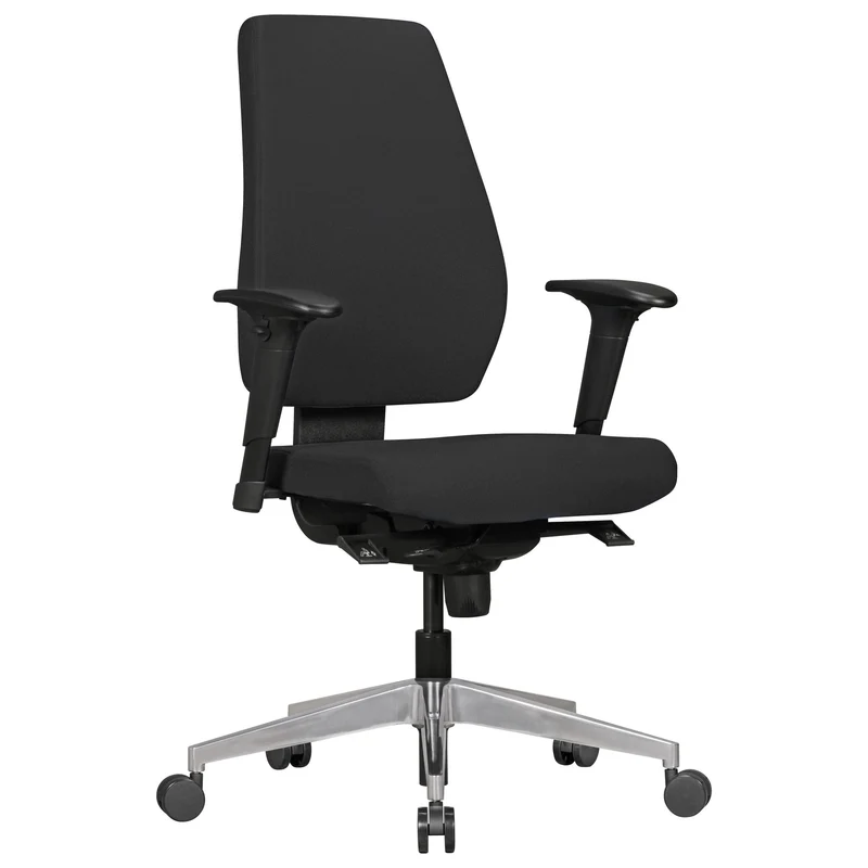 Bürostuhl DARIUS Schwarz Stoff Synchromechanik Armlehnen ergonomisch 120kg