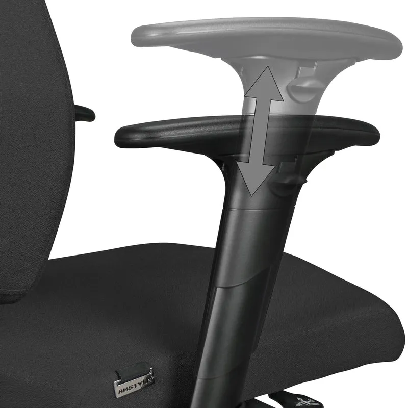 Bürostuhl DARIUS Schwarz Stoff Synchromechanik Armlehnen ergonomisch 120kg