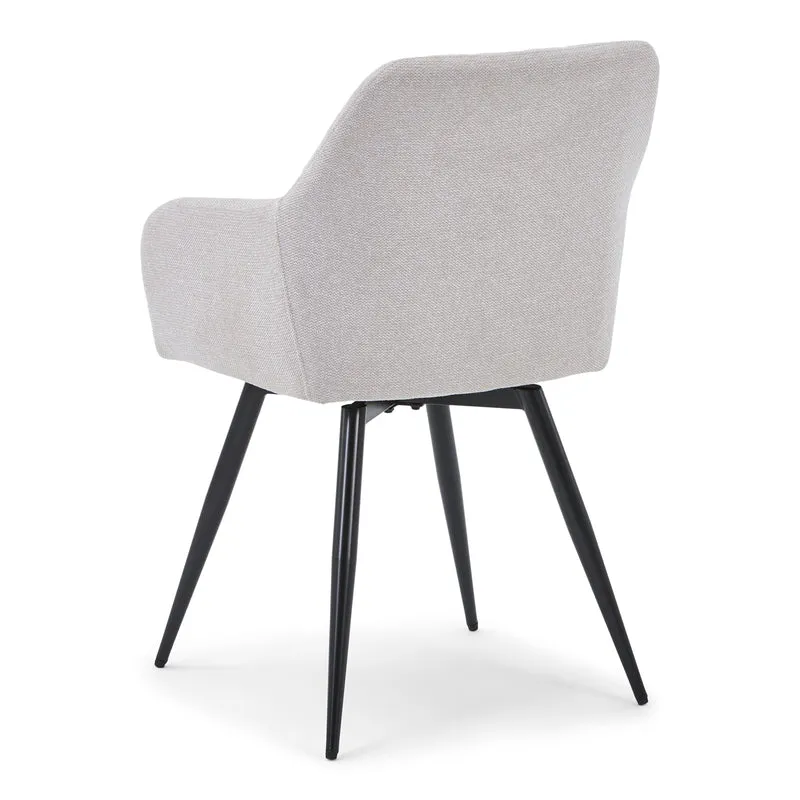 Carlo Esszimmerstuhl – beige gepolstert mit 360-Grad-Drehfunktion