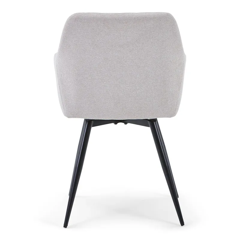 Carlo Esszimmerstuhl – beige gepolstert mit 360-Grad-Drehfunktion