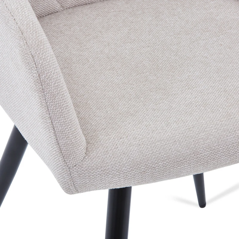 Carlo Esszimmerstuhl – beige gepolstert mit 360-Grad-Drehfunktion