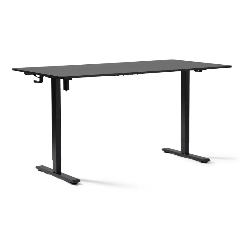 Damian höhenverstellbarer Schreibtisch 160x80 cm in schwarz