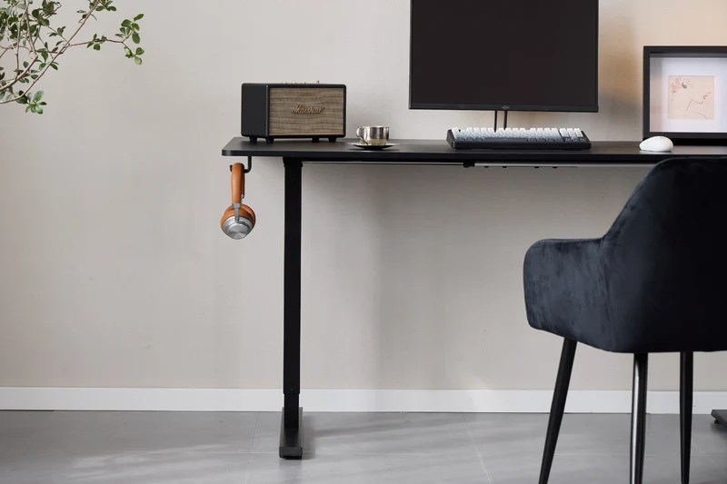 Damian höhenverstellbarer Schreibtisch 160x80 cm in schwarz
