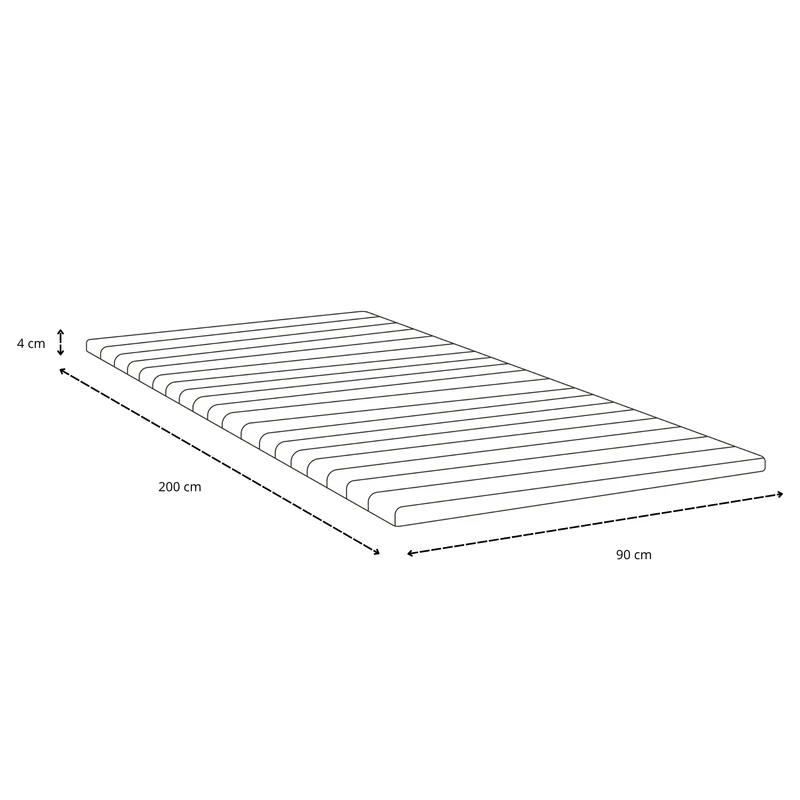 Boxspringbett in Beige 90x200 cm mit 4 cm PU-Schaum Topper, exkl. Bettbeine