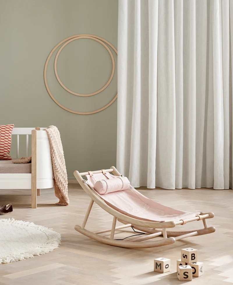 Oliver Furniture - Kinder Kleinkindwippe, Eiche/Rosa