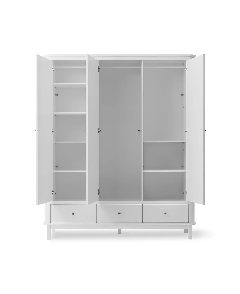 Oliver Furniture - Kleiderschrank 3-türig, Weiß