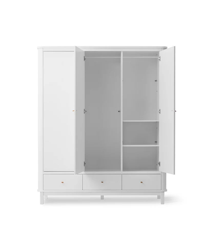 Oliver Furniture - Kleiderschrank 3-türig, Weiß