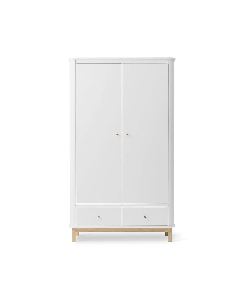 Oliver Furniture - Kleiderschrank 2-türig, Weiß/Eiche