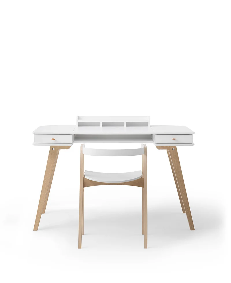 Oliver Furniture - Kinderschreibtisch 72,6 cm und Armlehnstuhl Set, Weiß/Eiche