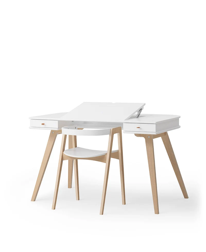 Oliver Furniture - Kinderschreibtisch 72,6 cm und Armlehnstuhl Set, Weiß/Eiche
