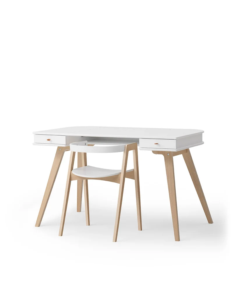 Oliver Furniture - Kinderschreibtisch 72,6 cm und Armlehnstuhl Set, Weiß/Eiche