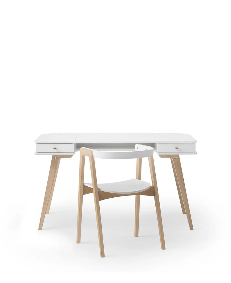 Oliver Furniture - Kinderschreibtisch 66 cm und Armlehnstuhl Set, Weiß/Eiche