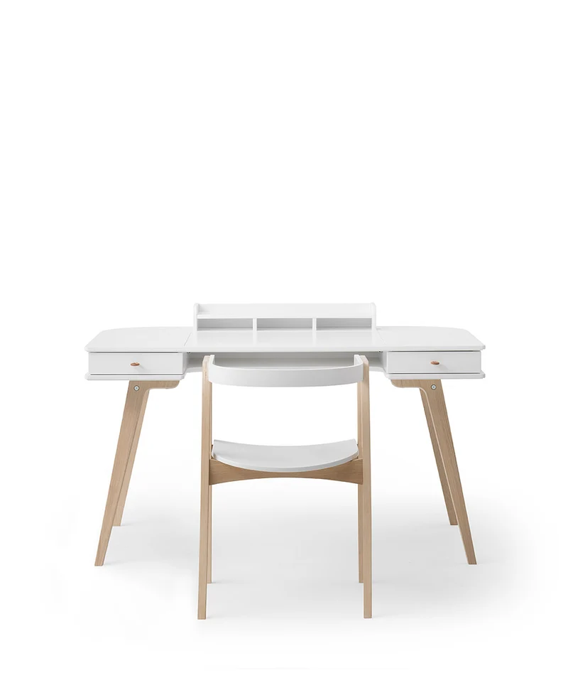 Oliver Furniture - Kinderschreibtisch 66 cm und Armlehnstuhl Set, Weiß/Eiche