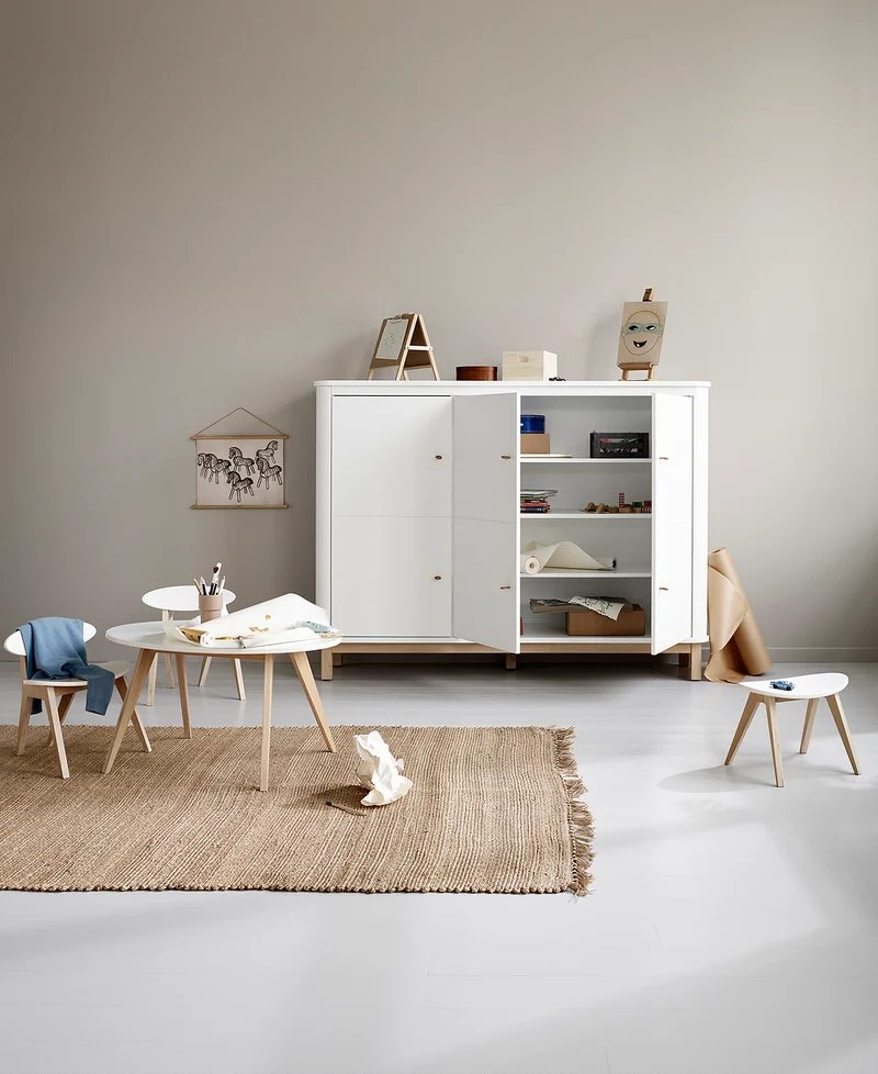 Oliver Furniture - PingPong Kindertisch, Weiß/Eiche