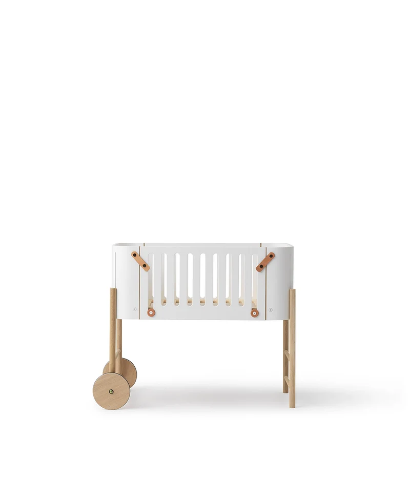 Oliver Furniture - Baby Beistellbett mit Umbauset zur Bank, 42x82 cm, Weiß/Eiche